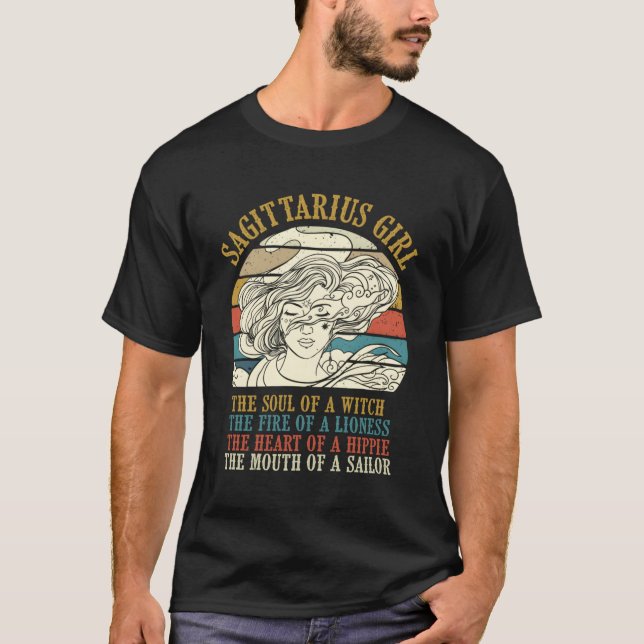 Sagittarius Zodiac Sign Horoscope T-Shirt (Front)
