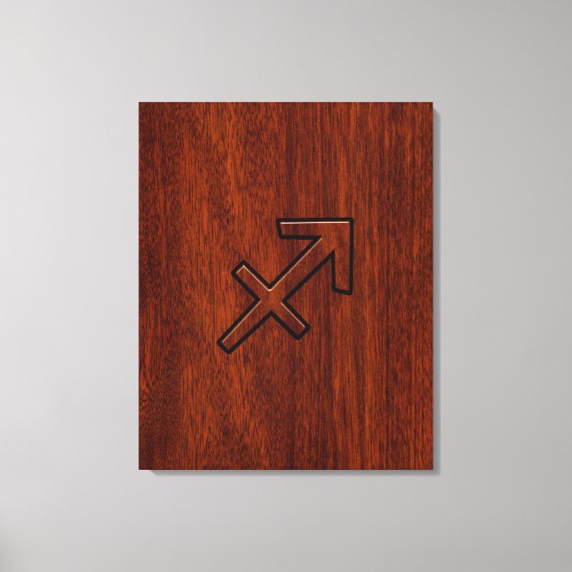 Sagittarius Zodiac Sign in Mahogany Style (Front)