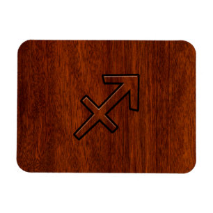 Sagittarius Zodiac Sign in Mahogany Style Magnet