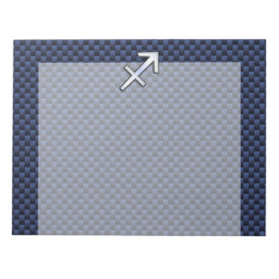 Sagittarius Zodiac Sign on Blue Carbon Fibre Decor Notepad