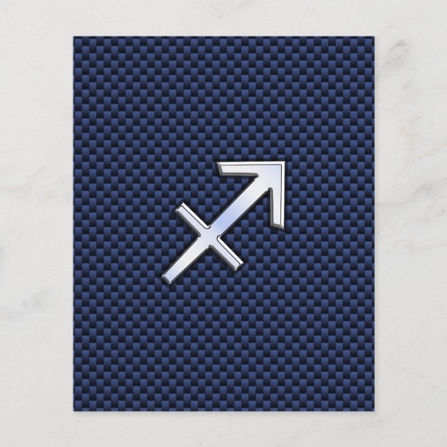 Sagittarius Zodiac Sign on Blue Carbon Fibre Print Flyer (Front)