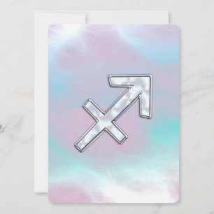 Sagittarius Zodiac Sign on Mother of Pearl Style