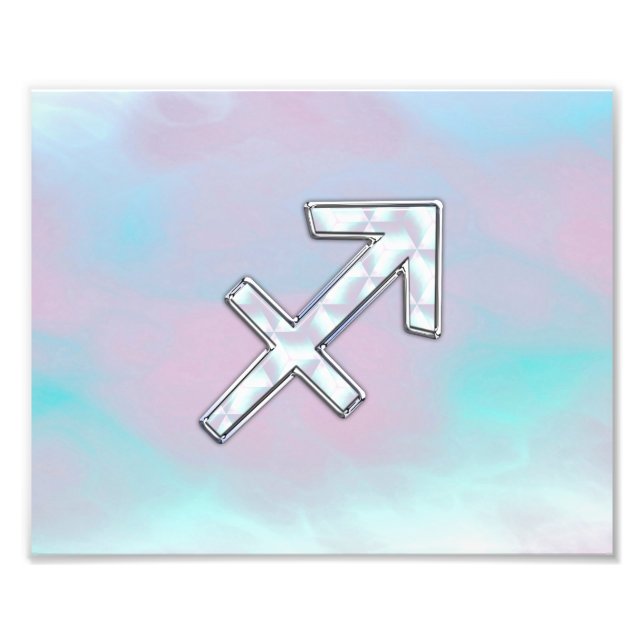 Sagittarius Zodiac Sign on Mother of Pearl Style (Front)
