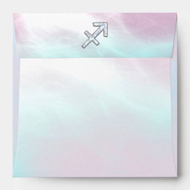 Sagittarius Zodiac Sign on Mother of Pearl Style Envelopes (Back (Top Flap))