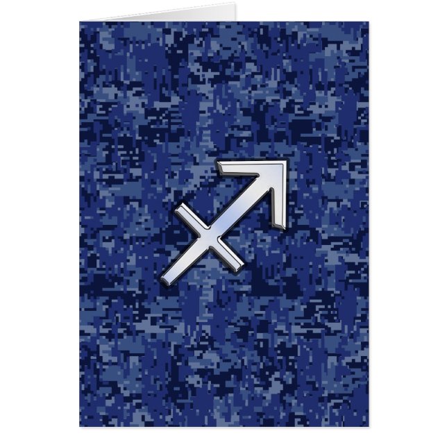 Sagittarius Zodiac Sign on Navy Digital Camo (Front)