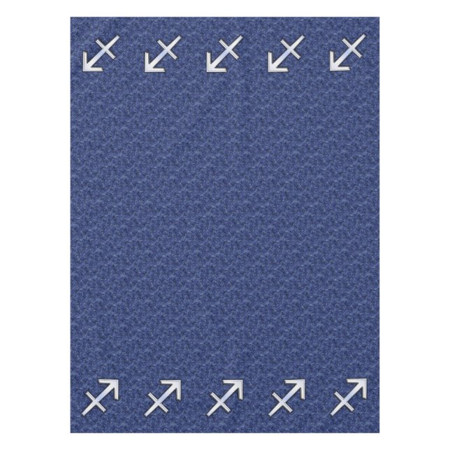 Sagittarius Zodiac Sign on Navy Digital Camouflage Tablecloth (Front)