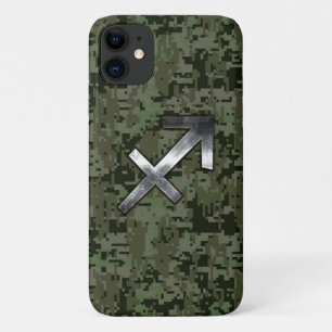 Sagittarius Zodiac Sign on Woodland Camouflage Case-Mate iPhone Case