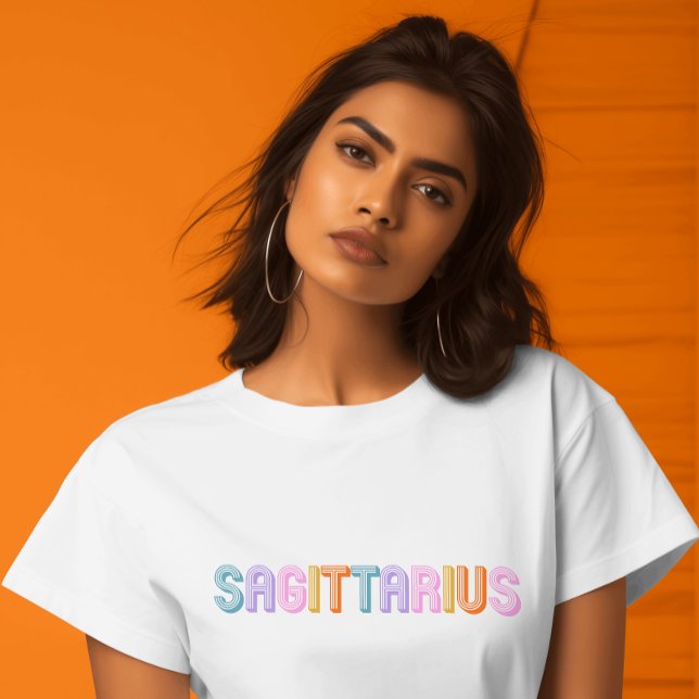 Sagittarius zodiac sign typography trendy T-Shirt (Creator Uploaded)