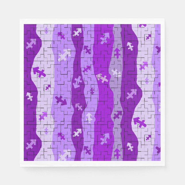 Sagittarius Zodiac Stripes  Napkin (Front)