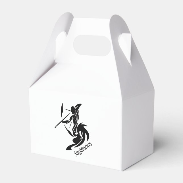 Sagittarius Zodiac Symbol and Sign Favour Box (Front Side)