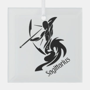 Sagittarius Zodiac Symbol and Sign Glass Tree Decoration