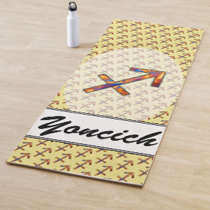 Sagittarius Zodiac Symbol Element by K Yoncich Yoga Mat