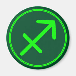 Sagittarius Zodiac Symbol Green Mix Magnet