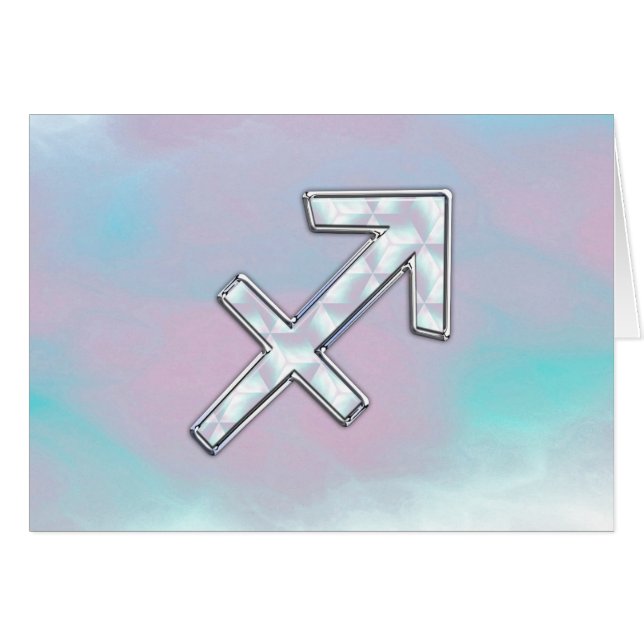 Sagittarius Zodiac Symbol Mother of Pearl Style (Front Horizontal)