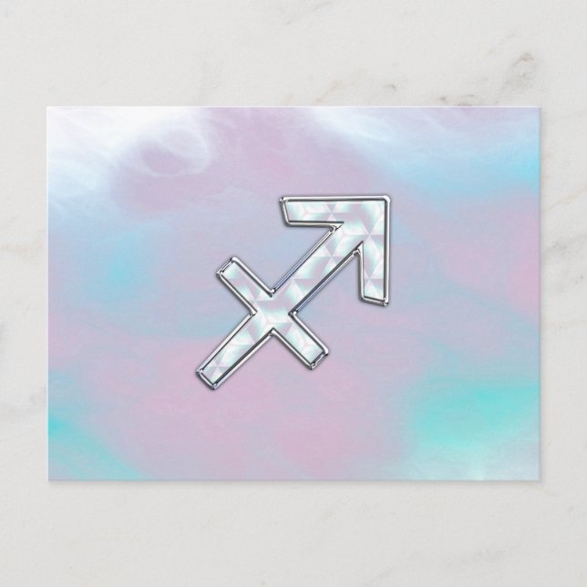 Sagittarius Zodiac Symbol Mother of Pearl Style Postcard (Front)