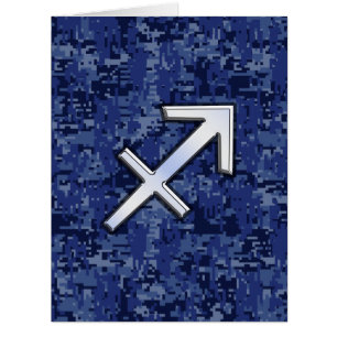 Sagittarius Zodiac Symbol NavyDigital Camouflage