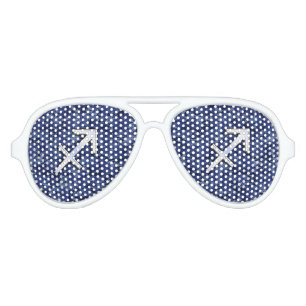 Sagittarius Zodiac Symbol NavyDigital Camouflage Aviator Sunglasses