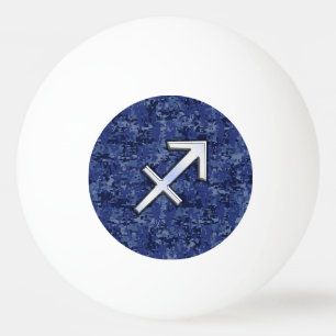 Sagittarius Zodiac Symbol NavyDigital Camouflage Ping Pong Ball
