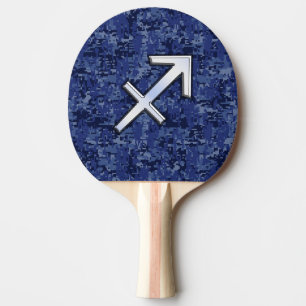 Sagittarius Zodiac Symbol NavyDigital Camouflage Ping Pong Paddle