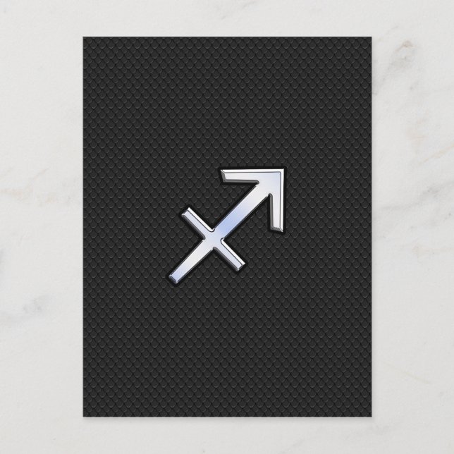 Sagittarius Zodiac Symbol on black snake skin Postcard (Front)