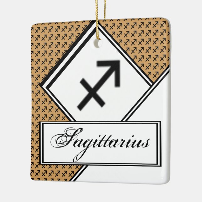 Sagittarius Zodiac Symbol Standard by K Yoncich Ceramic Tree Decoration (Left)