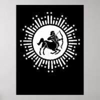 Sagittarius Zodiac Symbol with Starburst