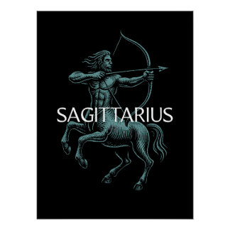 Sagittarius Zodiac – Vintage Centaur Archer  Poster