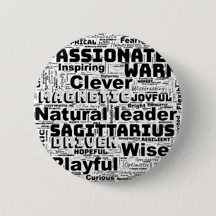 Sagittarius Zodiac Word Cloud Inspiration 6 Cm Round Badge