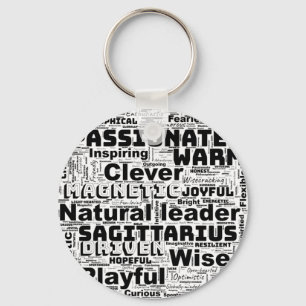 Sagittarius Zodiac Word Cloud Inspiration Key Ring