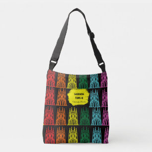 Sagrada Familia 1980´s gaming style print Crossbody Bag
