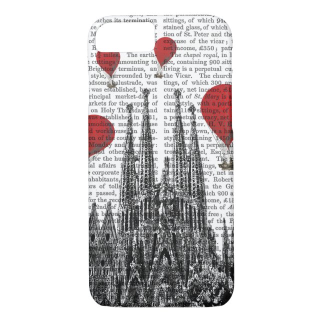 Sagrada Familia and Red Hot Air Balloons Case-Mate iPhone Case (Back)