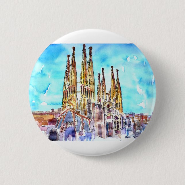 Sagrada Familia Barcelona 6 Cm Round Badge (Front)