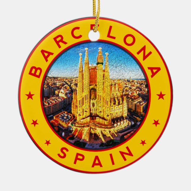 Sagrada Familia Barcelona  Ceramic Tree Decoration (Front)