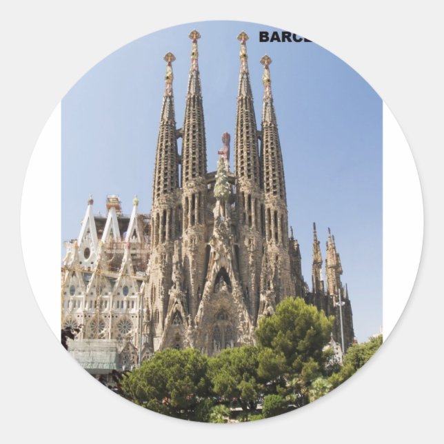 Sagrada Familia Barcelona Spain Classic Round Sticker (Front)
