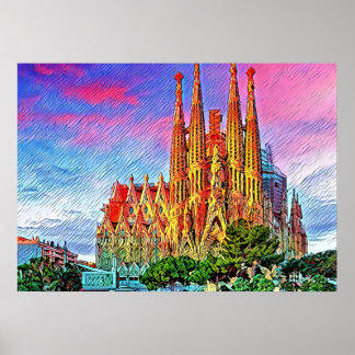 Sagrada Familia, Barcelona, Spain, Poster