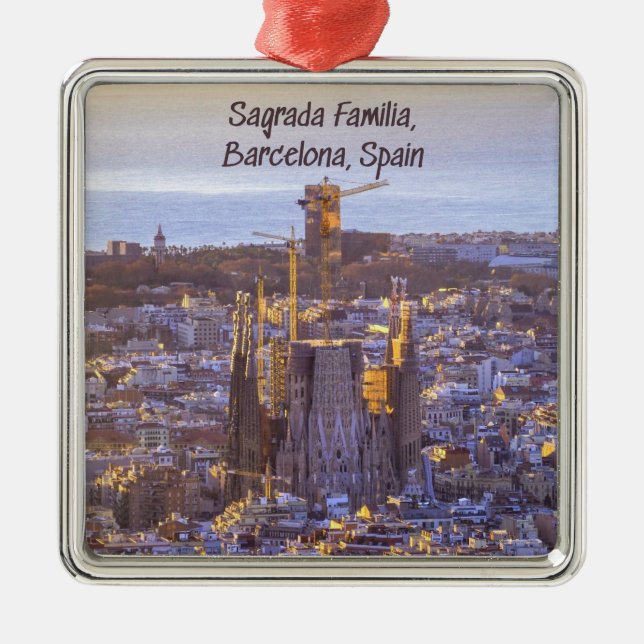 Sagrada Familia Catholic Church, Barcelona, Spain Metal Tree Decoration (Front)