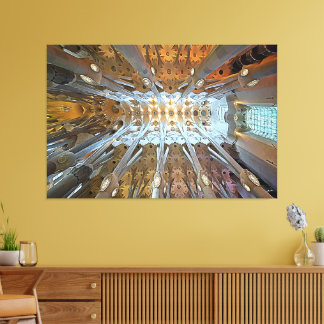 Sagrada Familia Ceiling Barcelona  Canvas Print