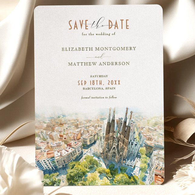 Sagrada Familia Charm Barcelona Save-the-Date Invitation (Creator Uploaded)