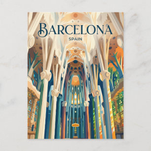 Sagrada Família Interior Spain Postcard