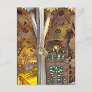 Sagrada Familia. Interior. View 11. Postcard