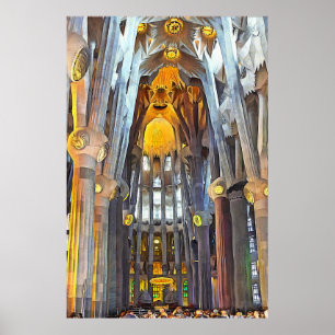 Sagrada Familia. Interior. View 15. Poster