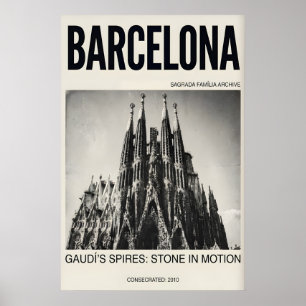 Sagrada Familia Poster Barcelona Typography Art