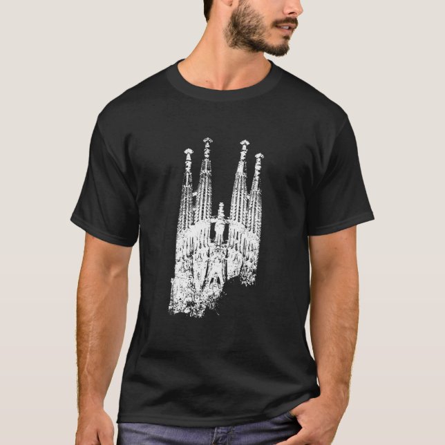 Sagrada Familia Skyline Spain Fan I Love Barcelona T-Shirt (Front)