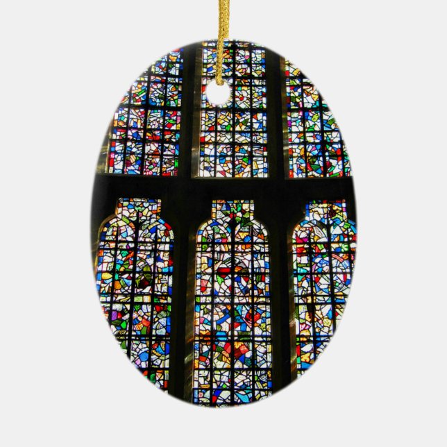 Sagrada Familia Stained Glass Barcelona Photograph Ceramic Tree Decoration (Front)