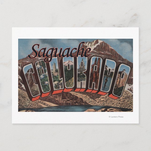 Saguache, Colorado - Large Letter Scenes Postcard (Front)