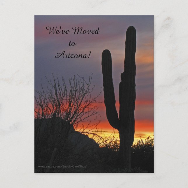 Saguaro at Sunset, New Address Announcement (Front)
