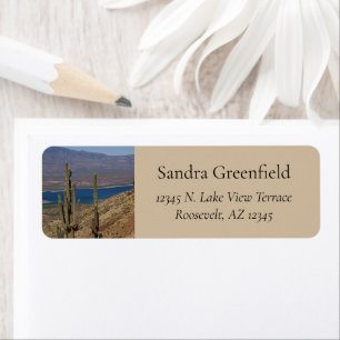 Saguaro Cacti Blue Lake Desert Mountains Arizona