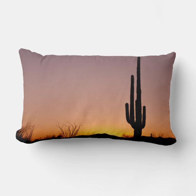 Saguaro Cactus at Sunset Lumbar Cushion (Front)