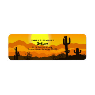 Saguaro Cactus at Sunset Return Address 