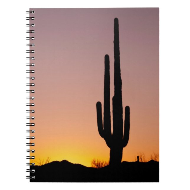 Saguaro Cactus at Sunset Spiral Notebook (Front)